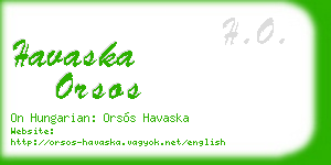 havaska orsos business card